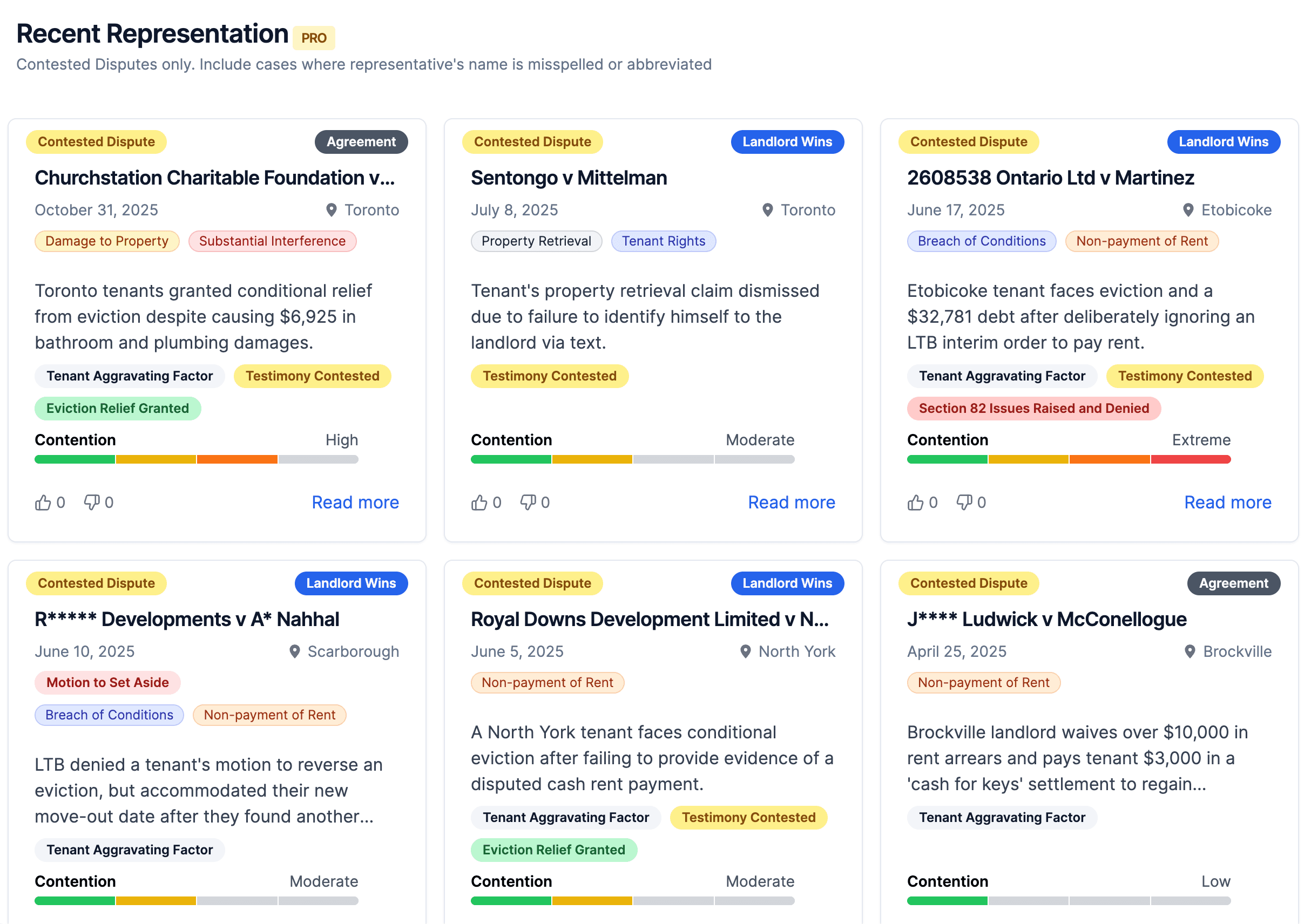 Similar cases search results